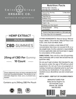 CBD Gummies 25mg 10ct Swiss Group Organic Co.