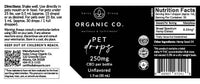 CBD Broad Spectrum Pet Drops 250mg Unflavored Swiss Group Organic Co.